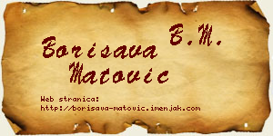 Borisava Matović vizit kartica